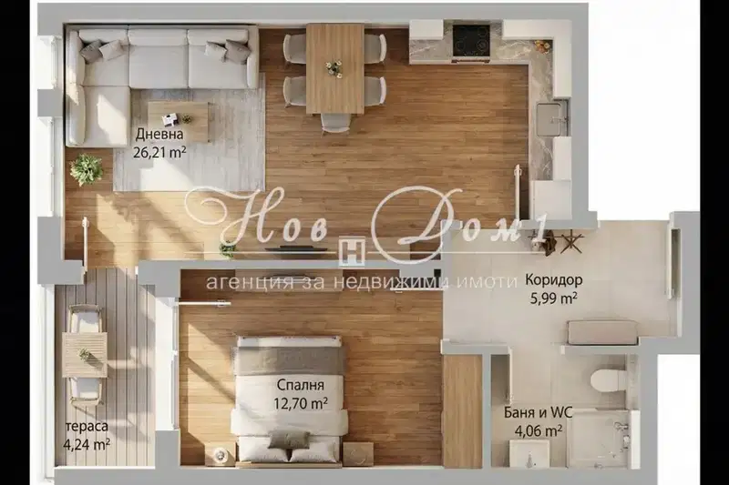 2-bedroom apartment in Plovdiv, Kyrshiyaka
