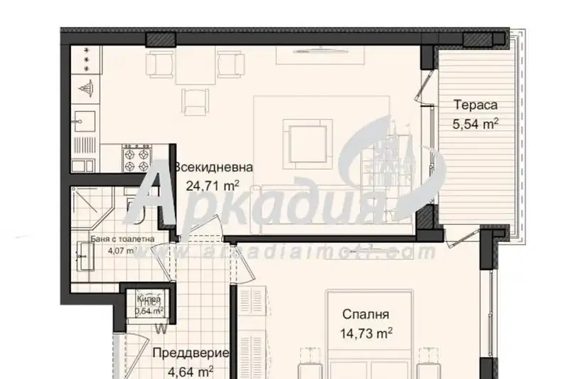 2-bedroom apartment in Plovdiv, Kyrshiyaka