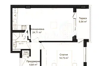 Двустаен апартамент в Пловдив, Кършияка