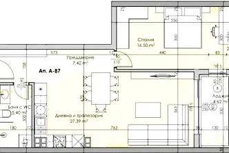 Двустаен апартамент в Пловдив, Кършияка