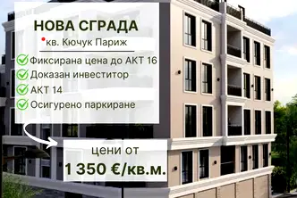 Двустаен апартамент с паркомясто в Кючук Париж, Пловдив