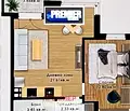 Снимка 2 — Двустаен апартамент в Пловдив, Кючук Париж