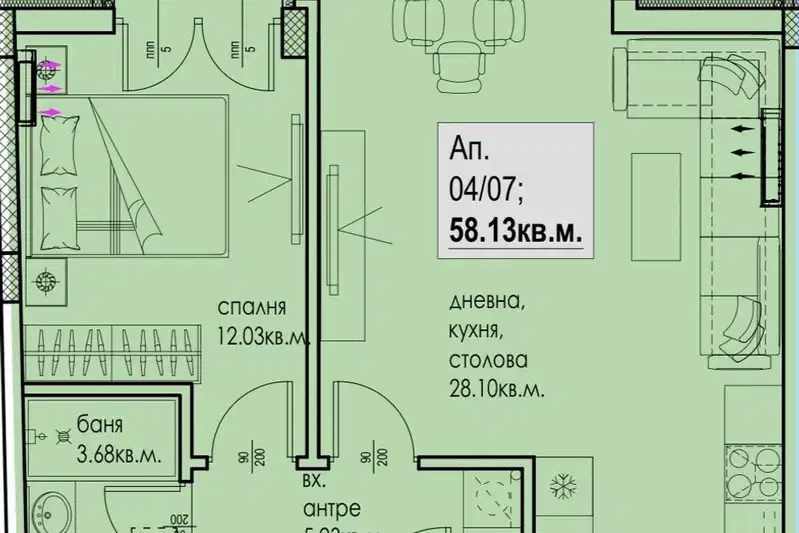 Двустаен апартамент в Пловдив, Кючук Париж