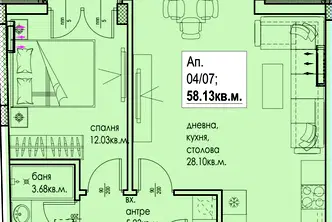 Двустаен апартамент в Пловдив, Кючук Париж