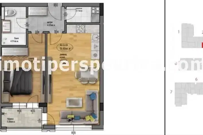 2-bedroom apartment in Plovdiv, Kyuchuk Parij