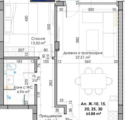Снимка 4 — Двустаен апартамент в Пловдив, Кючук Париж