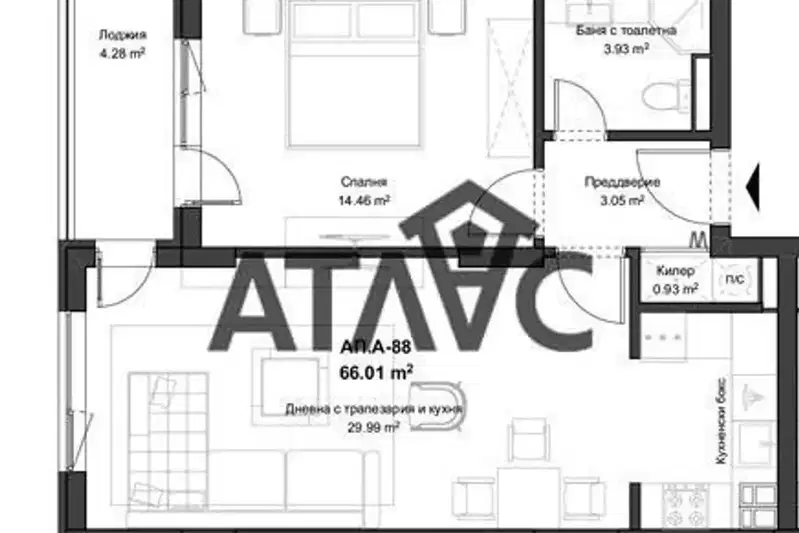 2-bedroom apartment in Plovdiv, Kyuchuk Parij