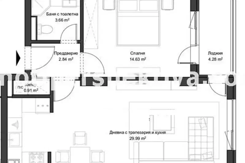 2-bedroom apartment in Plovdiv, Kyuchuk Parij