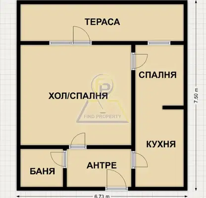 Снимка 5 — Двустаен апартамент с голяма тераса в Лазур, Бургас