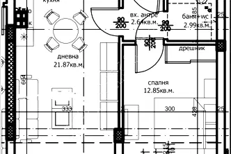 Двустаен апартамент във Варна, Левски 1