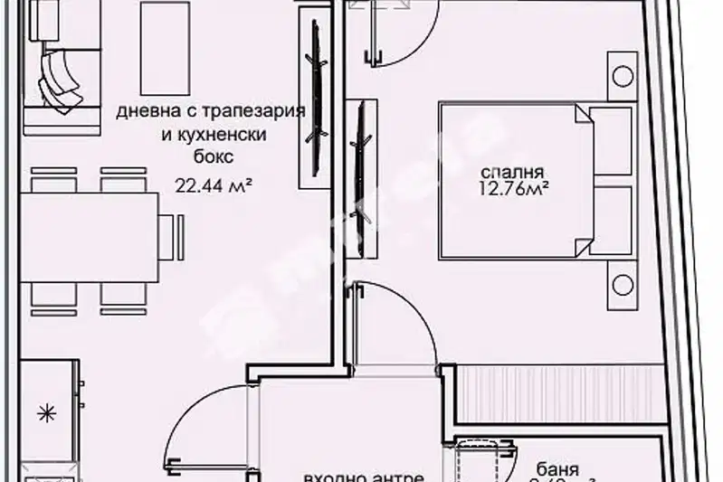 Двустаен апартамент с балкон в кв. Левски, София