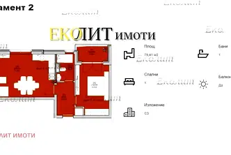 Двустаен апартамент в София, Левски