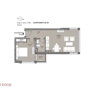 Снимка 4 — Двустаен апартамент в София, Левски Г