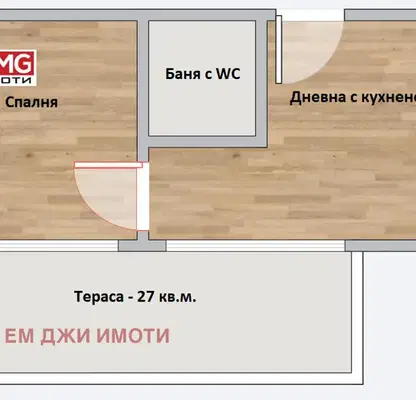 Снимка 4 — Двустаен апартамент в София, Левски В