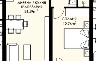 Двустаен апартамент в София, Люлин 9