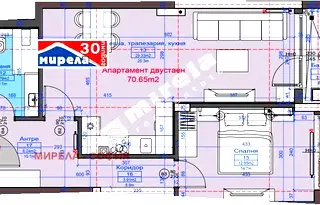 Двустаен апартамент в София, м-т Гърдова глава