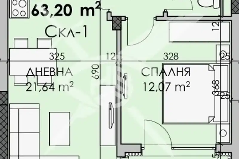 Двустаен апартамент в Бургас, Мадика