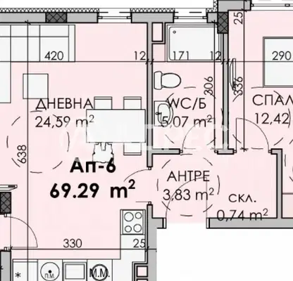 Снимка 3 — Двустаен апартамент в Бургас, Мадика