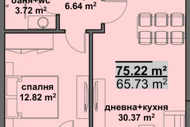 Двустаен апартамент с източно изложение в Мадика, Бургас