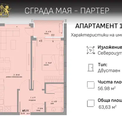 Снимка 2 — Двустаен апартамент в София, Малинова долина