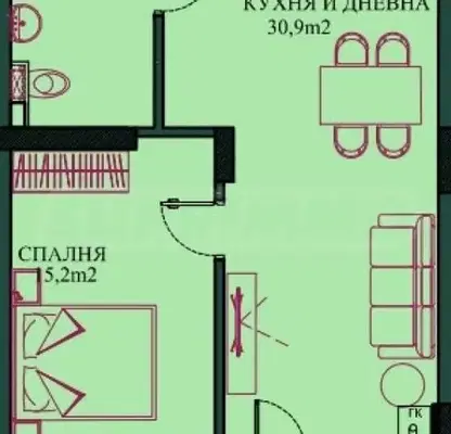Снимка 2 — Двустаен апартамент в София, Малинова долина