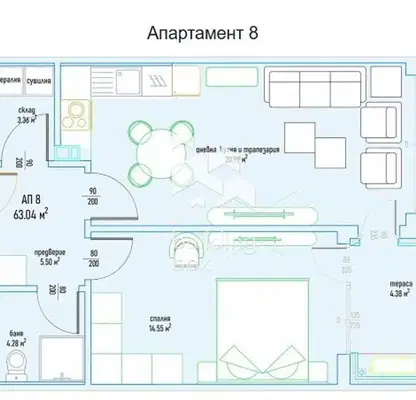 Снимка 4 — Двустаен апартамент в София, Малинова долина