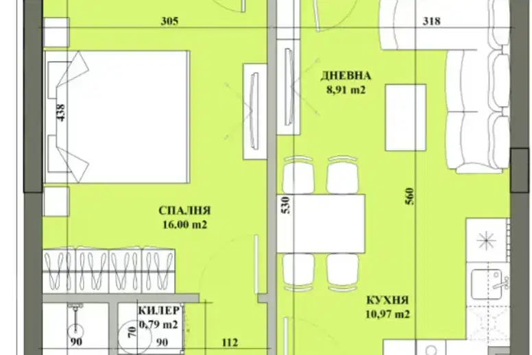 2-bedroom apartment in Sofiya, Manastirski Livadi