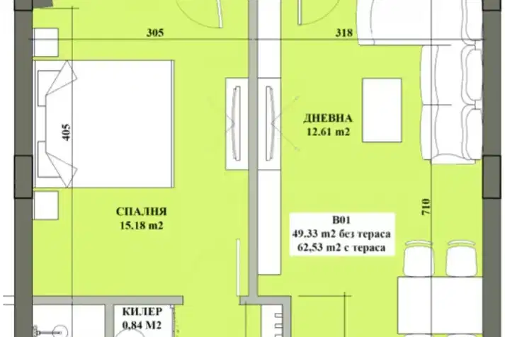 2-bedroom apartment in Sofiya, Manastirski Livadi