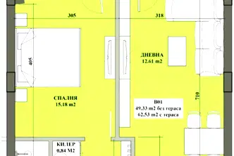 Двустаен апартамент в София, Манастирски ливади
