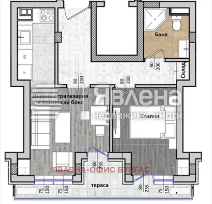 Снимка 2 — Двустаен апартамент в Бургас, Меден рудник - зона А