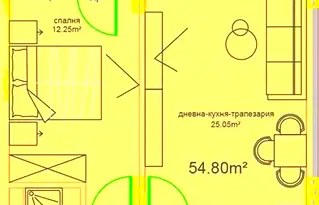Двустаен апартамент в Бургас, Меден рудник - зона Д