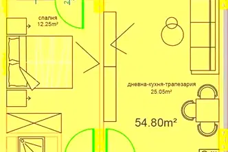 Двустаен апартамент в Бургас, Меден рудник - зона Д