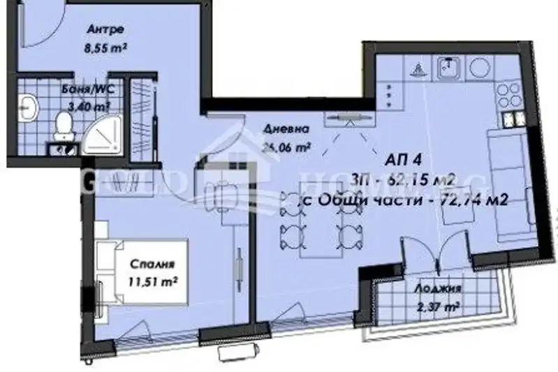 2-bedroom apartment in Plovdiv, Mladejki Hylm
