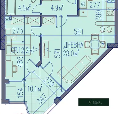 Снимка 4 — Двустаен апартамент в Пловдив, Младежки Хълм