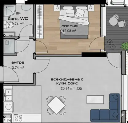 Photo 2 — 2-bedroom apartment in Varna, Mladost 1