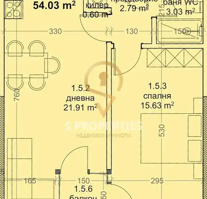 Снимка 2 — Двустаен апартамент във Варна, Младост 2