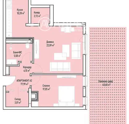 Photo 4 — Two-room apartment with yard in Mladost 4, Sofia
