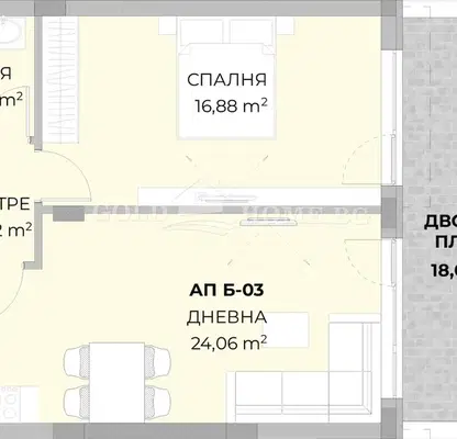 Photo 3 — Two-room apartment with terrace in new building in Ostromila, Plovdiv