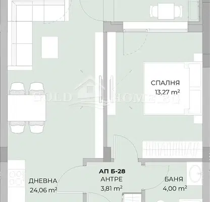 Photo 4 — Two-room apartment with terrace in new building in Ostromila, Plovdiv