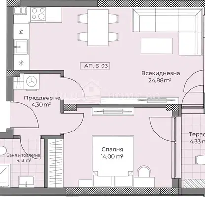 Снимка 2 — Двустаен апартамент в Пловдив, Остромила