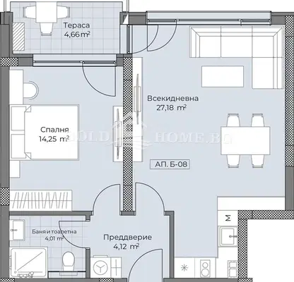 Снимка 3 — Двустаен апартамент в Пловдив, Остромила