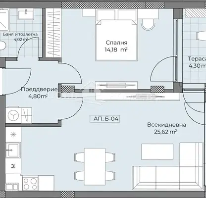 Снимка 5 — Двустаен апартамент в Пловдив, Остромила