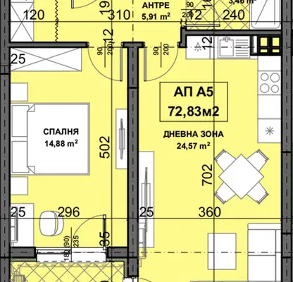 Снимка 2 — Двустаен апартамент в Пловдив, Остромила
