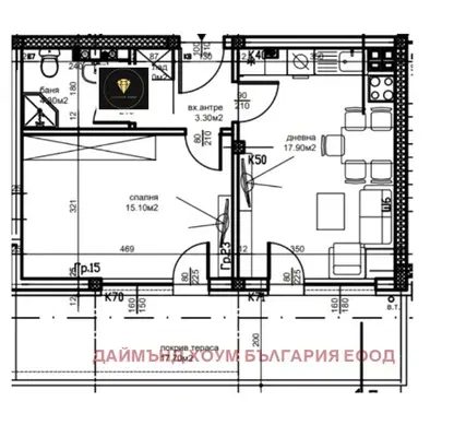 Снимка 2 — Двустаен апартамент в Пловдив, Остромила