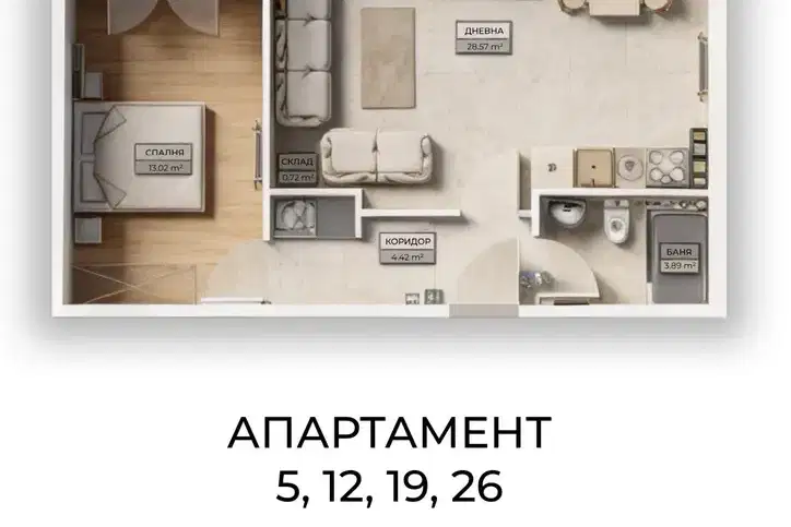 Двустаен апартамент в София, Овча купел