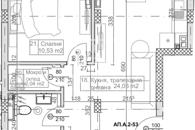 Двустаен апартамент в кв. Победа, Варна с балкон