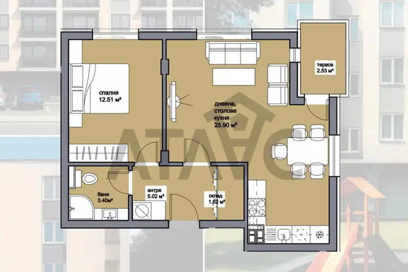 2-bedroom apartment in Plovdiv, Proslav