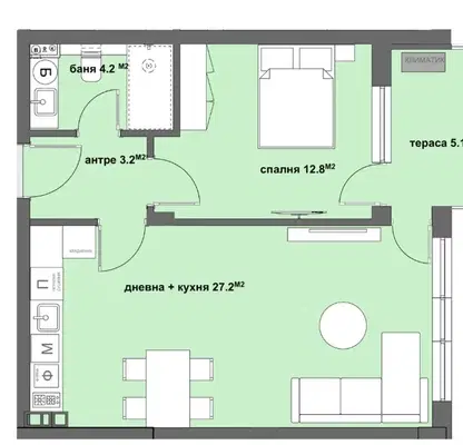 Photo 2 — 2-bedroom apartment in Stara Zagora, Samara 3