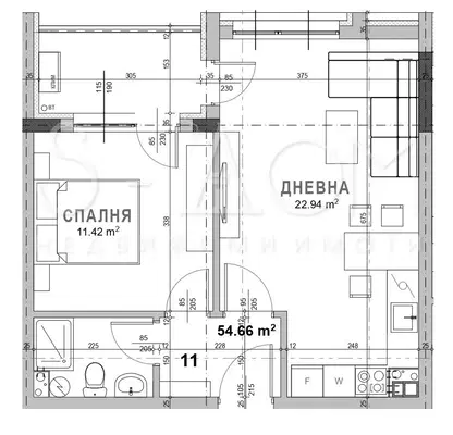 Снимка 2 — Двустаен апартамент в Стара Загора, Самара 3