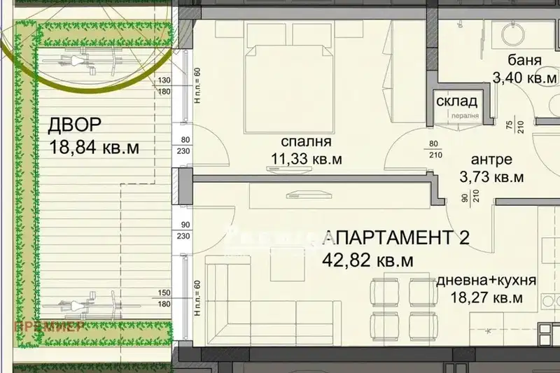 Двустаен апартамент в Бургас, Сарафово